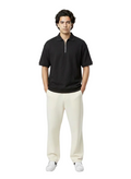 Men’s Textured Quarter-Zip Knit Polo