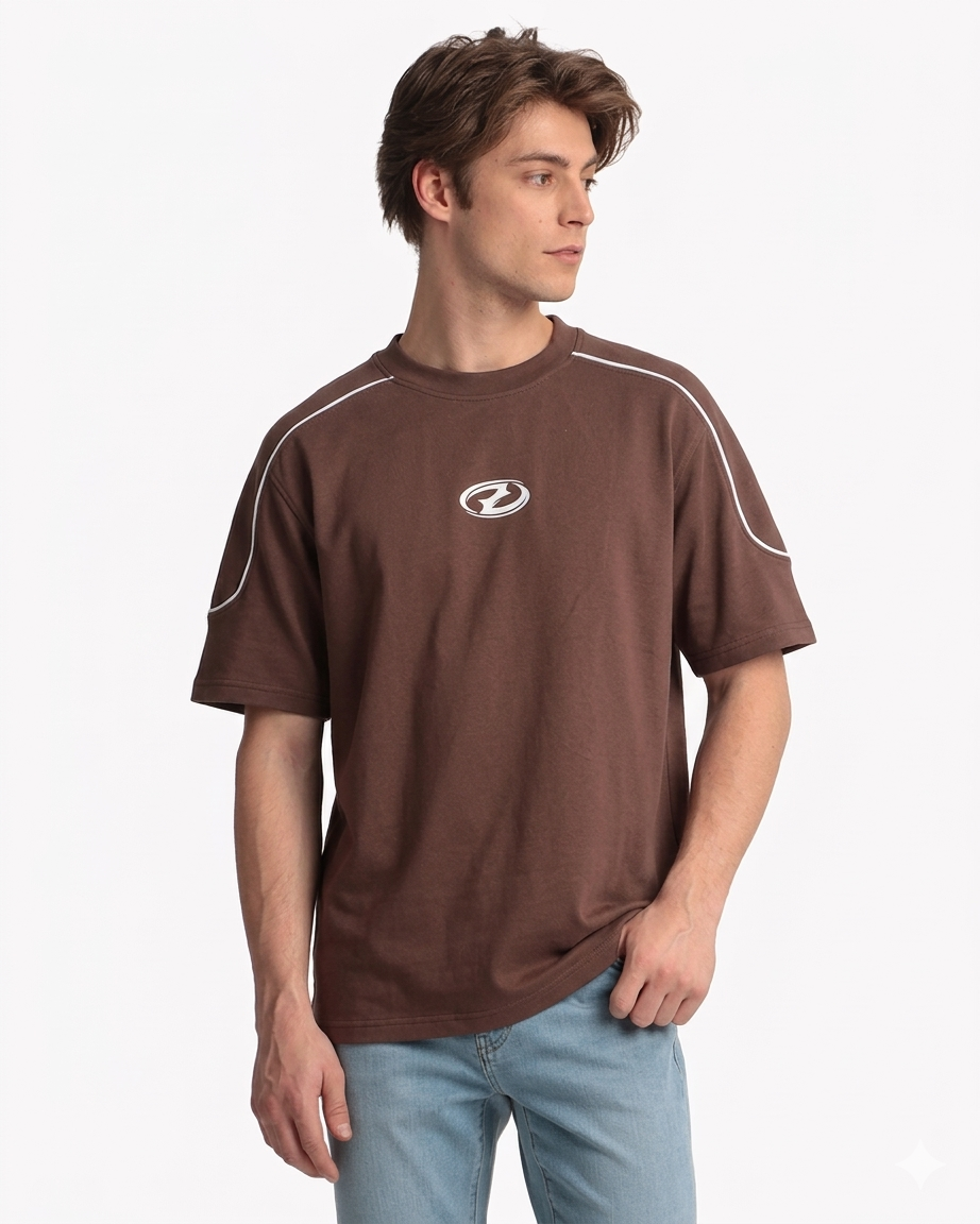 Men's Savage Graphic Oversized Paneled T-Shirt