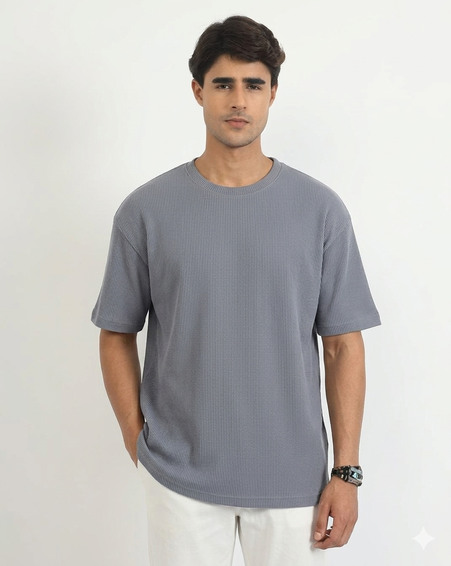 Men's Premium Waffle Knit Oversized Tee