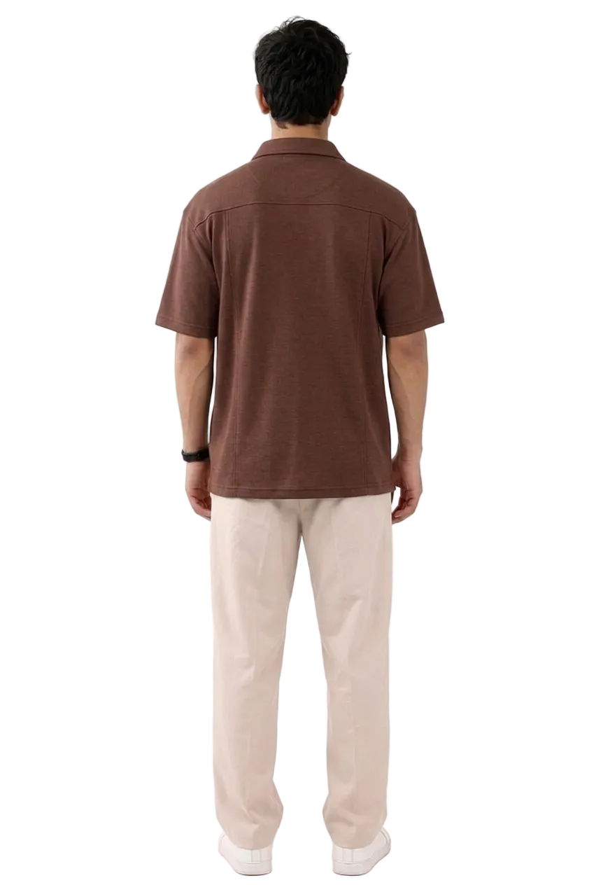 Men’s Textured Quarter-Zip Utility Shirt