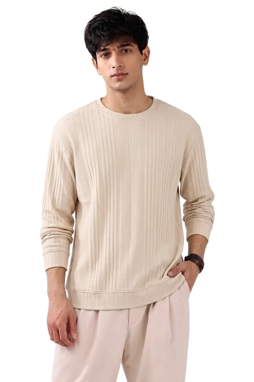 Men's Premium Ribbed Knit Relaxed Sweatshirt