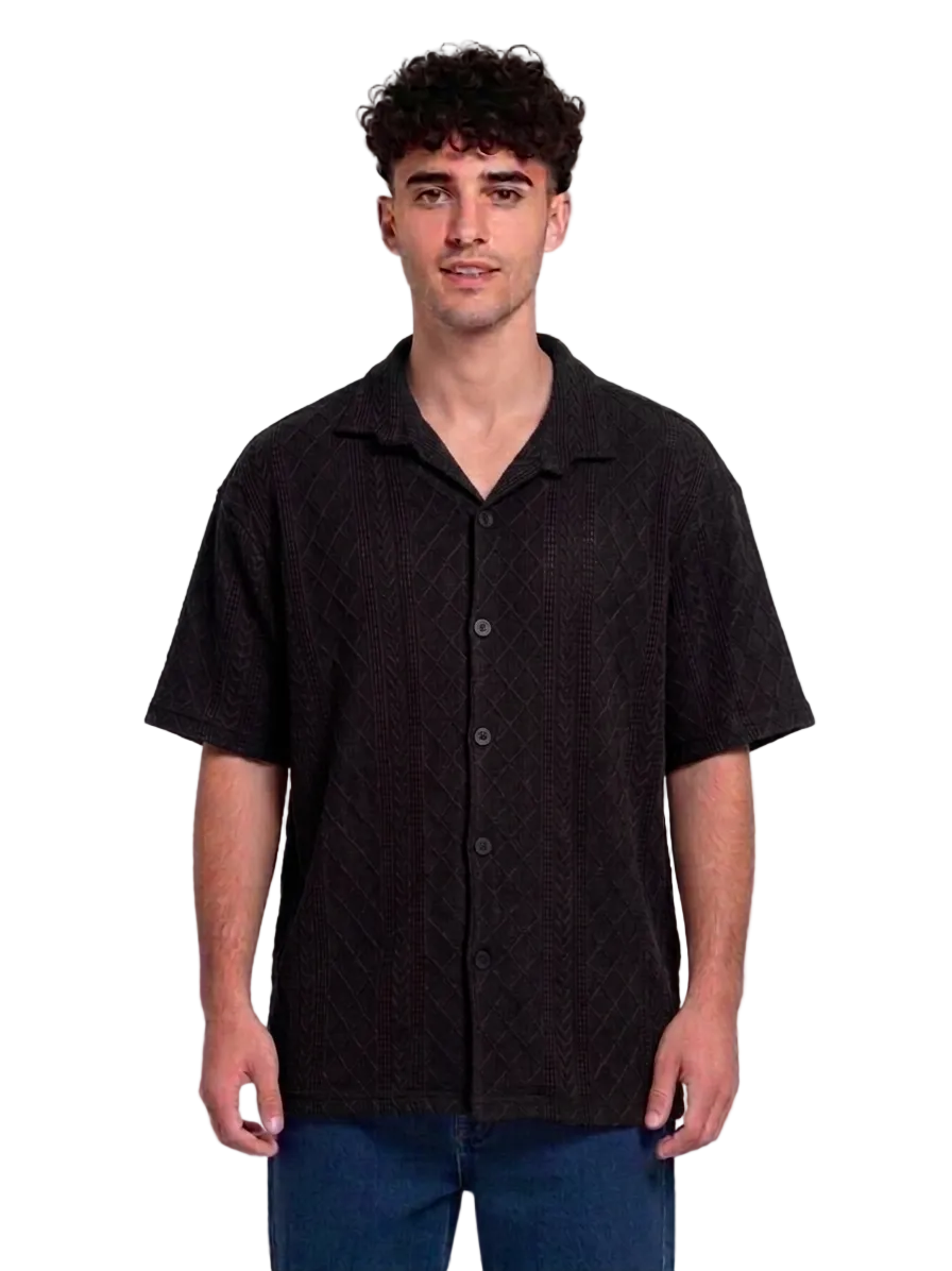 Diamond Textured Button-Down