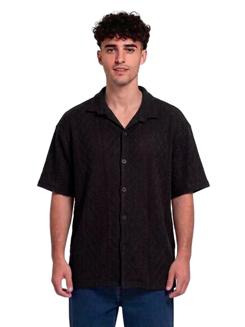 Diamond Textured Button-Down