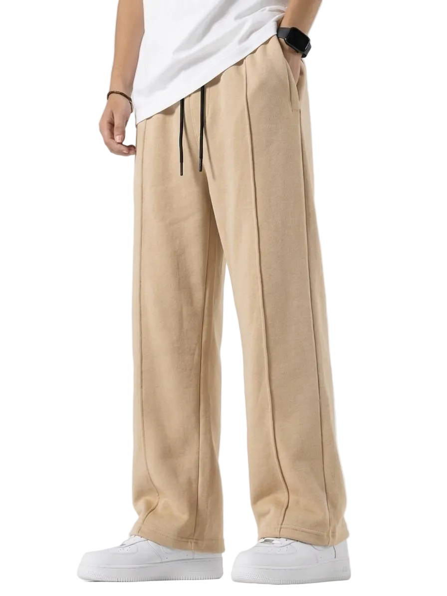 Urban Ease Wide-Leg Pintuck Sweatpants