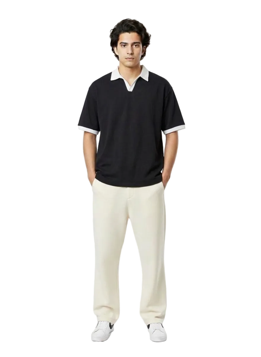Men’s Ace Contrast Open-Collar Polo