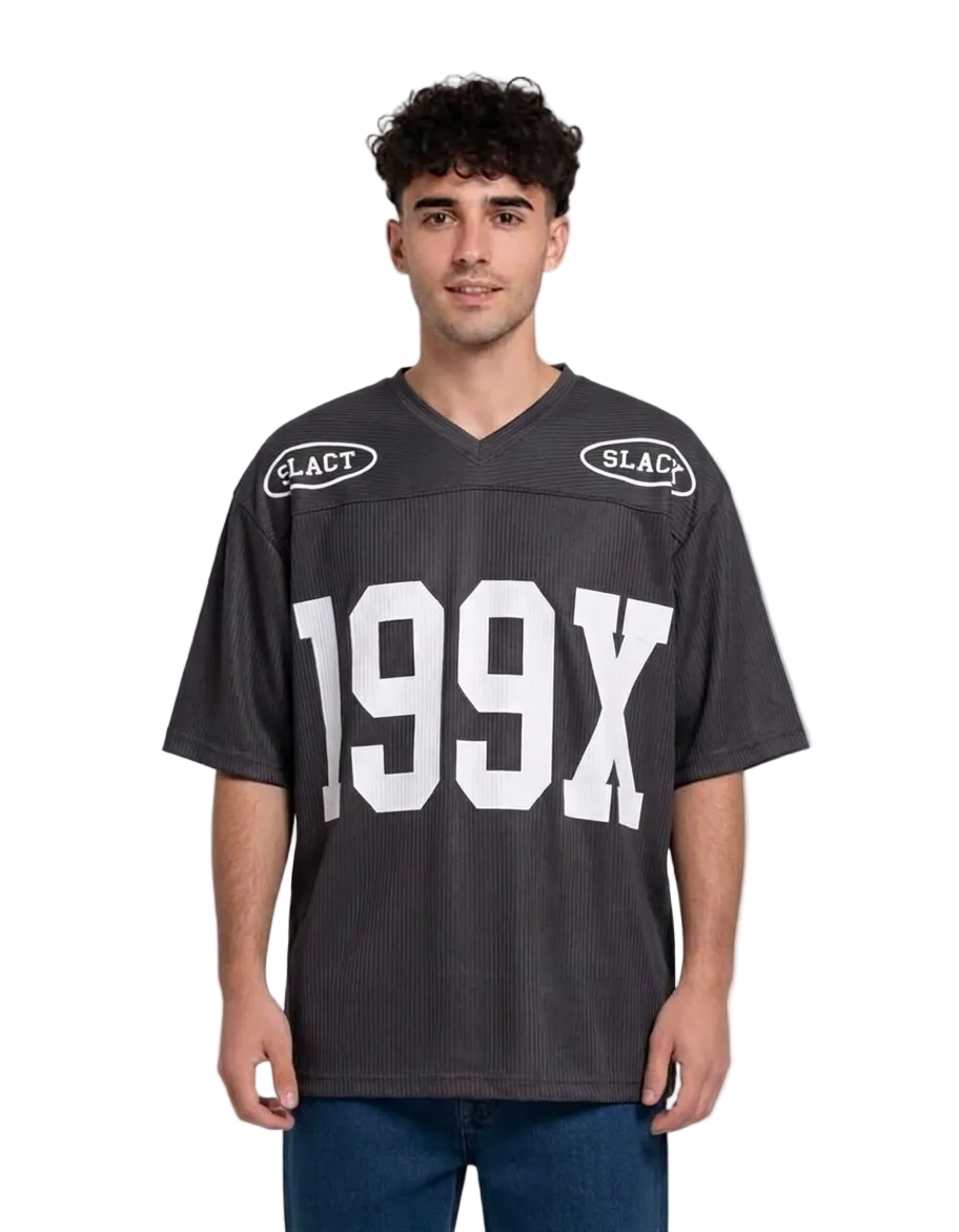 199X Retro Oversized V-Neck Mesh Jersey