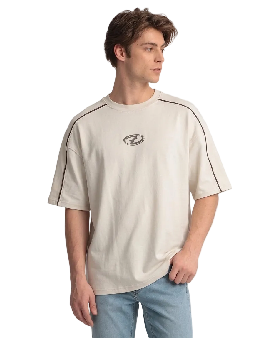 Men's Savage Graphic Oversized Paneled T-Shirt