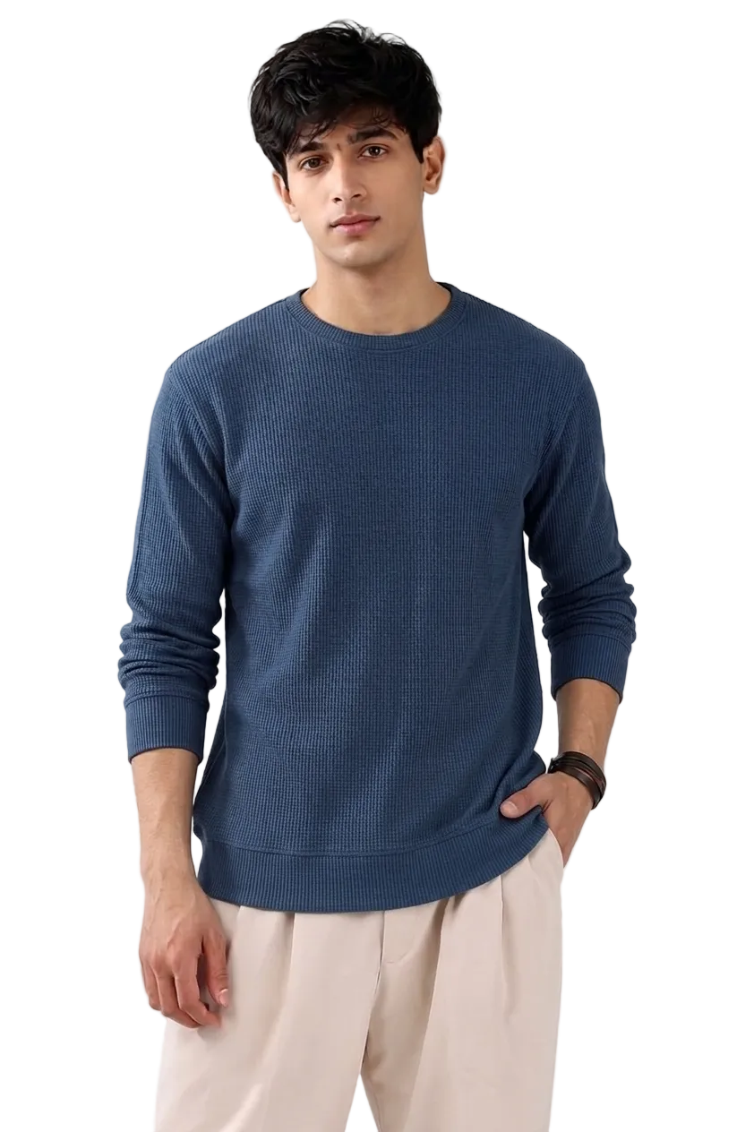 Men's Premium Ribbed Knit Relaxed Sweatshirt