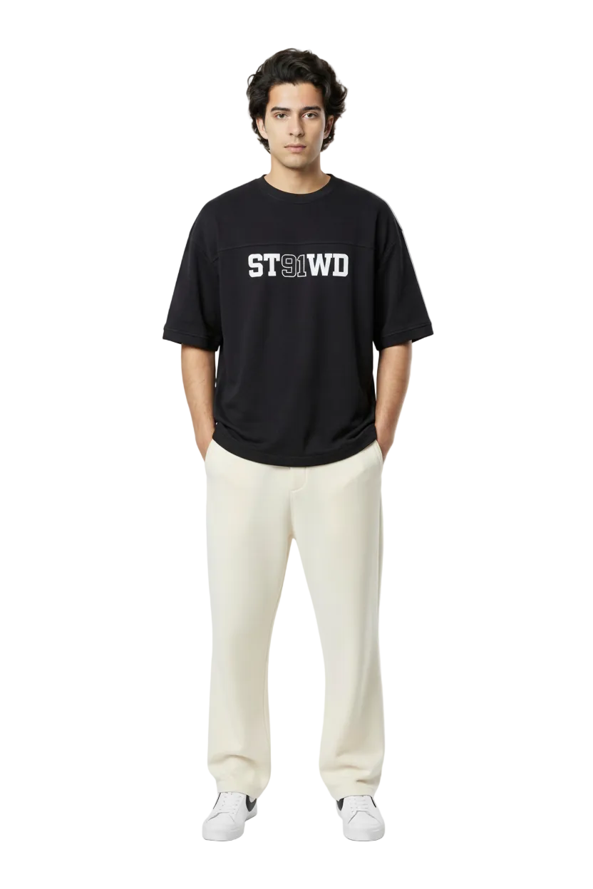 ST91WD Varsity Graphic Oversized T-Shirt