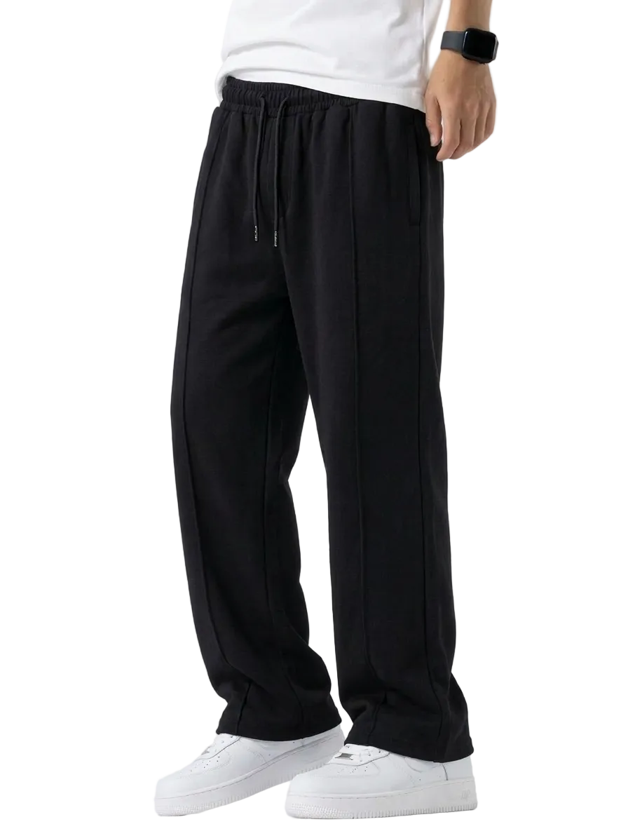 Premium Wide-Leg Pintuck Sweatpants
