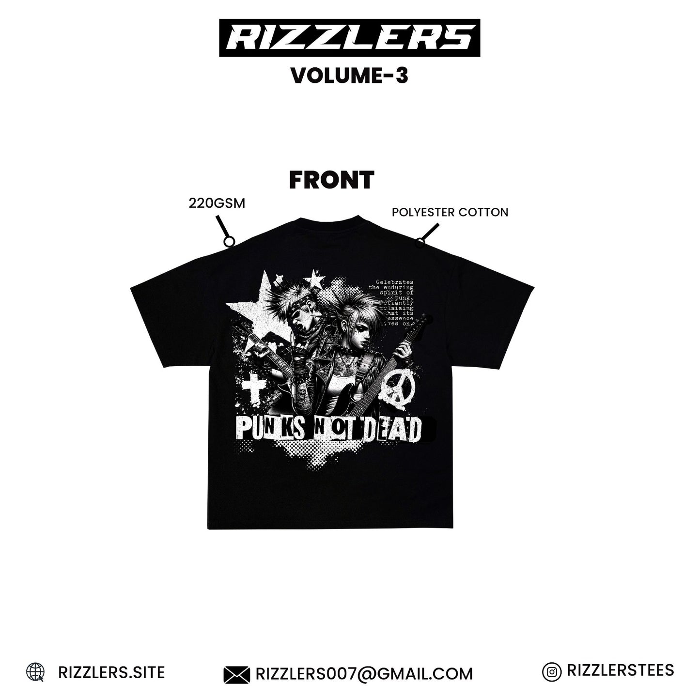 Punks not dead oversize box fit tshirt