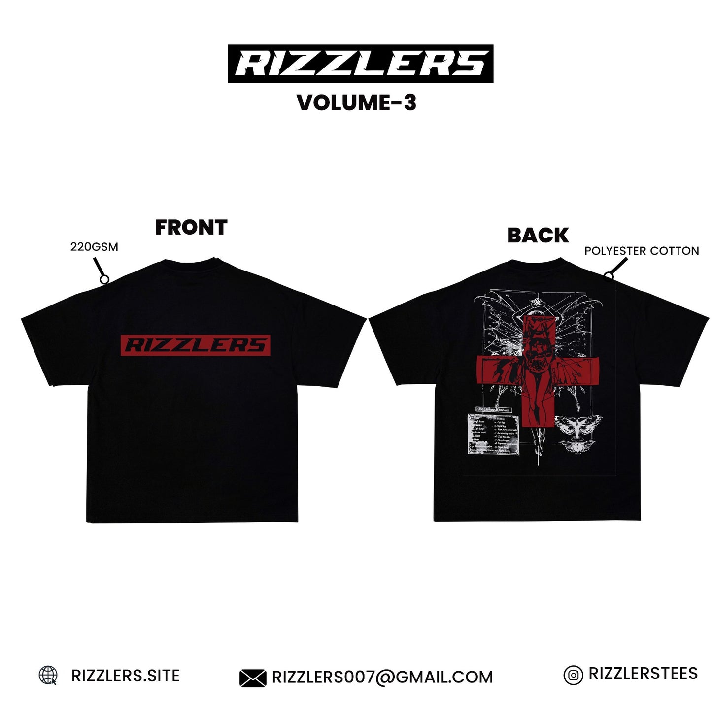 Rizzlers gothic oversize box fit tshirt